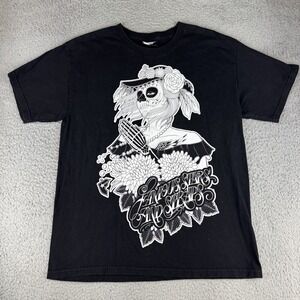 Famous‎ Stars & Straps Y2k Girl Tattoo Grunge T-Shirt Mens Large Sugar Skull Y2K